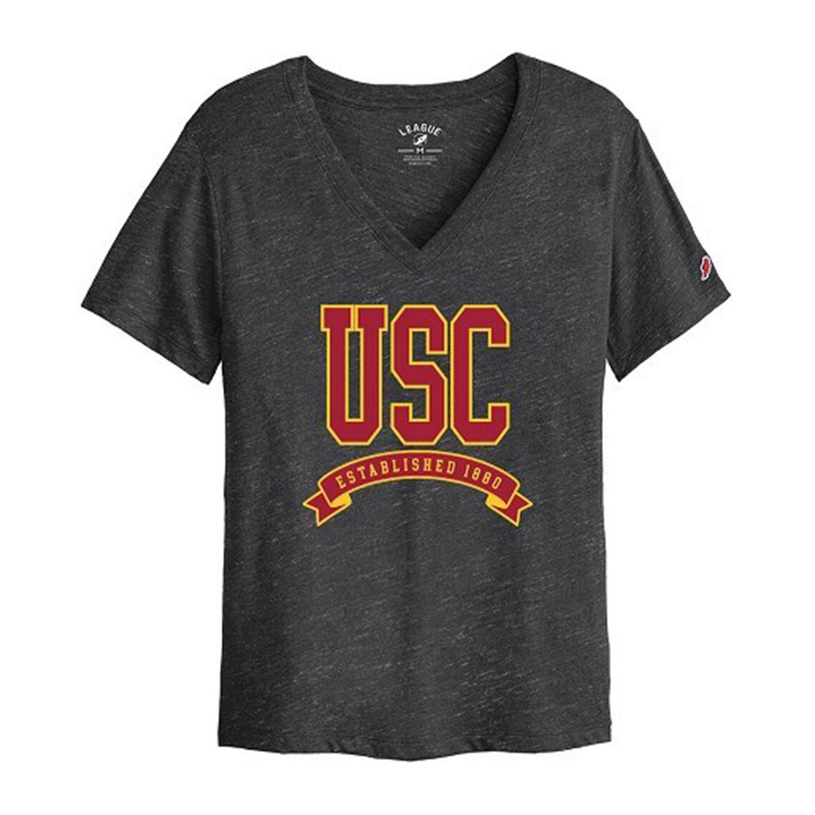 USC Trojans Women's League Black Intramural Boyfriend T-Shirt Black 1